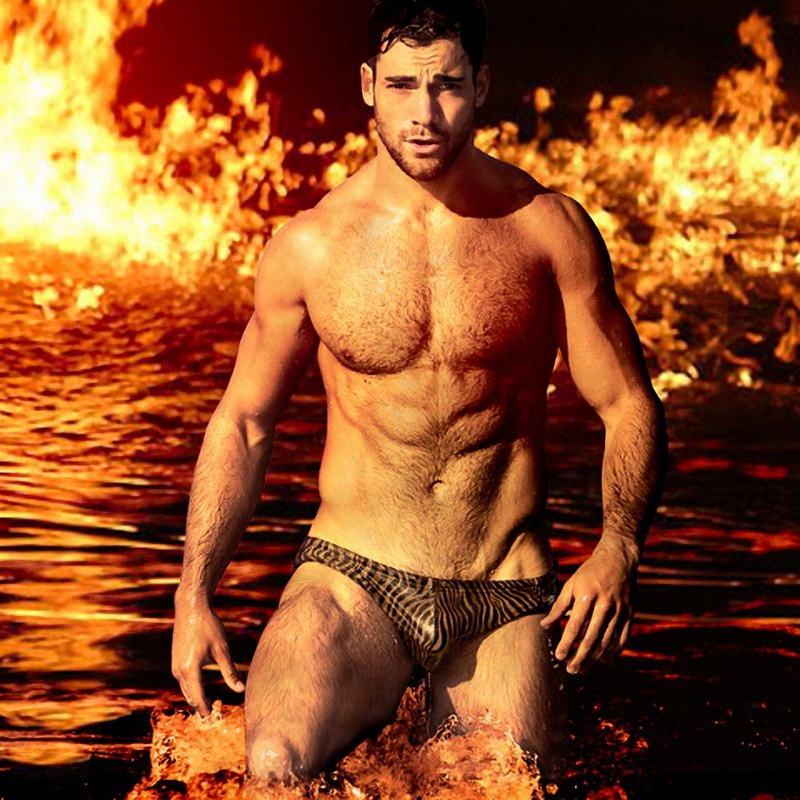 Quần bơi tam giác in họa tiết động vật thời trang quyến rũ cho nam A001 - Hàng nhập khẩu