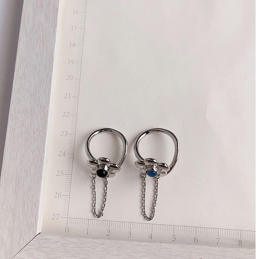 Nhẫn Hở Mạ Vàng / Bạc 2K Mặt Hình Hoa Đơn Giản Thời Trang Cho Nữ