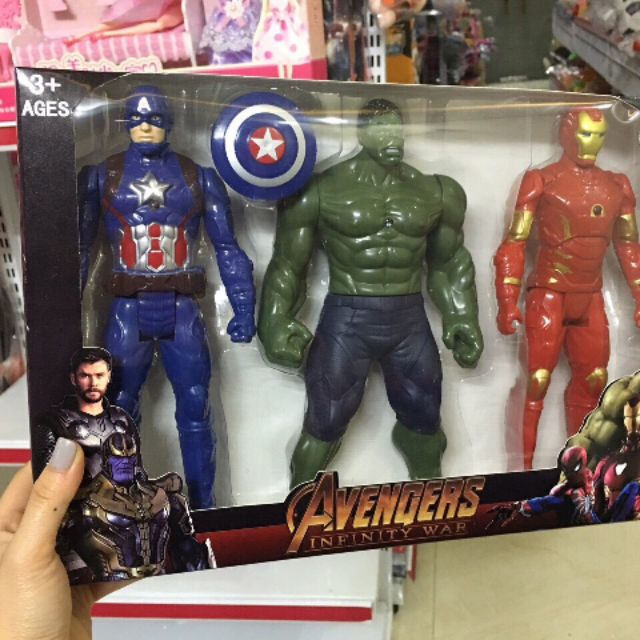 Bộ 3 siêu anh hùng có đèn, mô hình siêu nhân cho bé