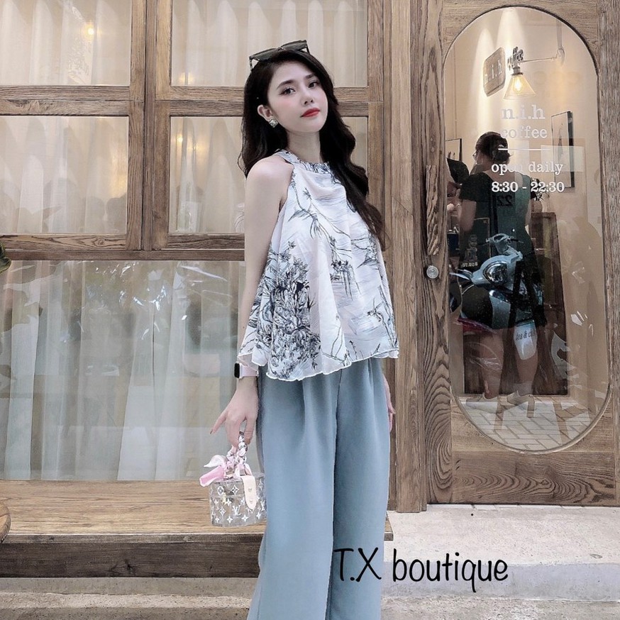 Set đồ nữ cá tính, set quần lửng áo yếm đi chơi sang chảnh mùa hè đẹp 8A00171