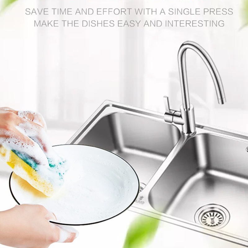 Giá Đỡ Bọt Biển Rửa Chén / Xà Phòng Dạng Nhấn Tay 2 Trong 1 Tiện Dụng Cho Nhà Bếp