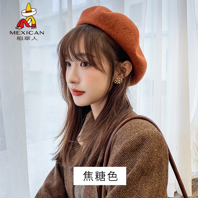 Mũ beret phong cách thời trang Nhật Bản Hàn Quốc thu đông mới 2021