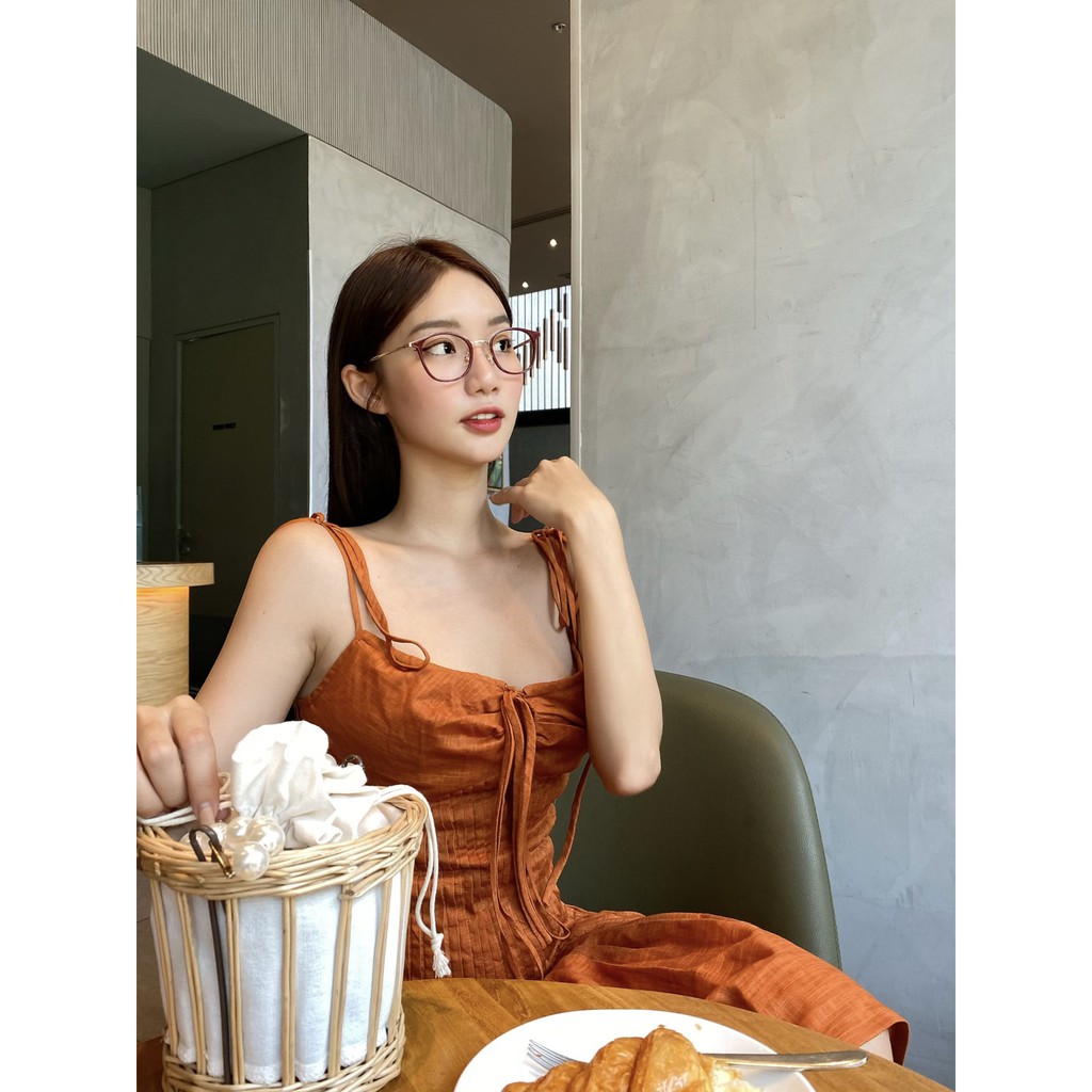 Kính cận cao cấp nữ LILYEYEWEAR mắt tròn chất liệu kim loại thanh mảnh màu sắc thời trang 2125