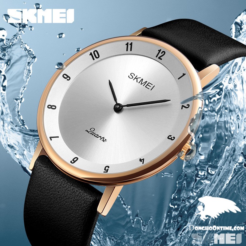 Đồng hồ nam dây da siêu mỏng SKMEI 1263 sang trọng (Tặng vòng tay tỳ hưu)