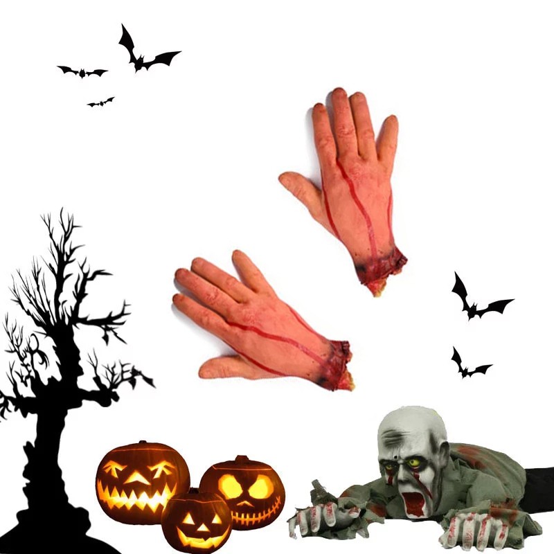 Bàn Tay Máu Giả Dùng Để Trang Trí Halloween Độc Đáo