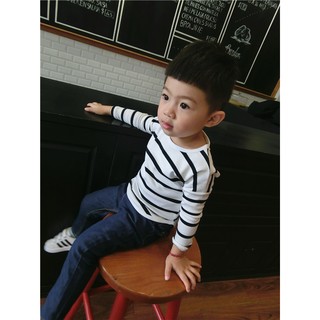 áo thun kẻ sọc bé trai đuôi tôm