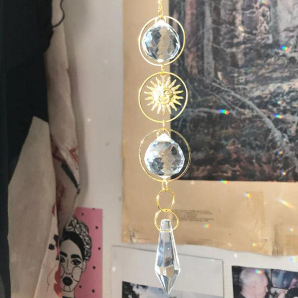 DARNELL Lưới Bắt Giấc Mơ Đính Pha Lê Nhiều Màu Treo Cửa Sổ Xe Hơi