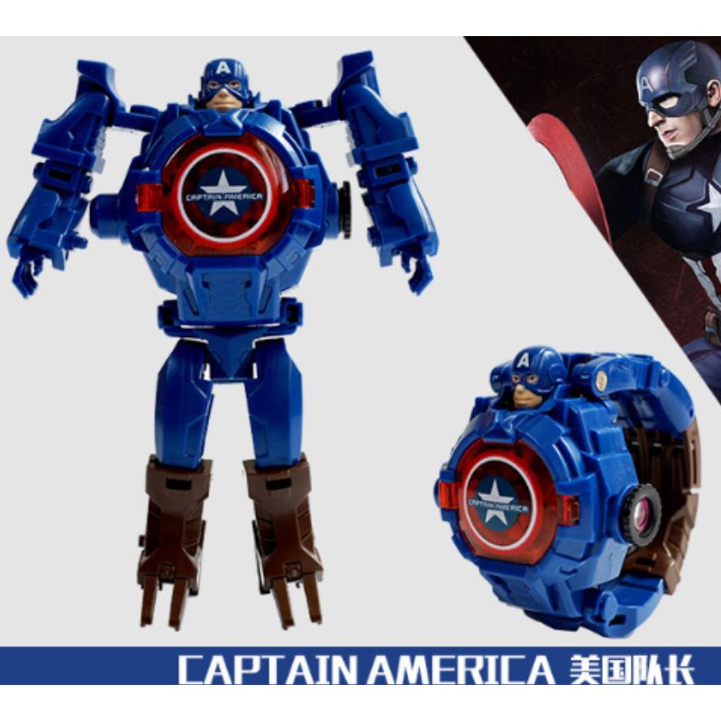 Đồ Chơi Đồng Hồ Biến Hình Siêu Nhân Robot Trẻ Em Cho Bé Có Đèn Chiếu Hình Ảnh - Robot Biến Hình