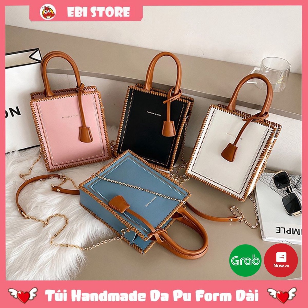 Túi Xách Handmade Da PU Kiểu Dáng Dài ❤️ Ebi Store - Freeship ❤️ Đầy Đủ Set Phụ Kiện Đan Túi DIY