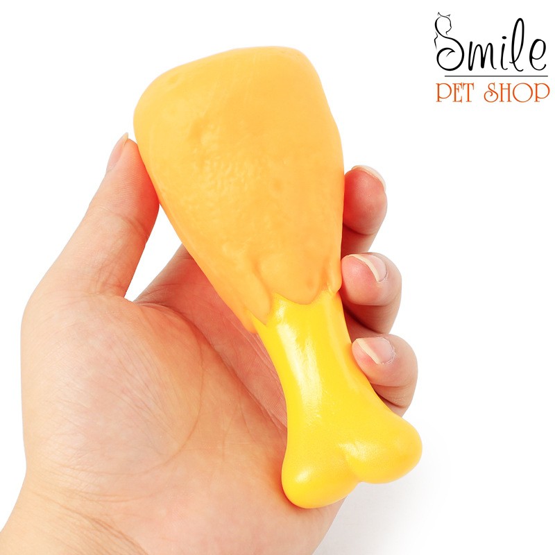 Đùi gà cao su - đồ chơi cho chó mèo, thú cưng - Smile Pet Shop