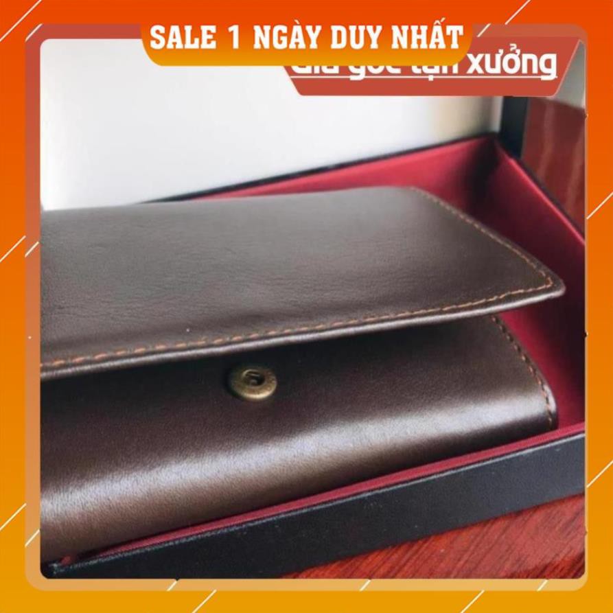 Ví da bò nam cao cấp💖FREESHIP💖Ví đứng Nam Da Bò Gấp 3 - Chất Lượng - Tặng Hộp Đựng