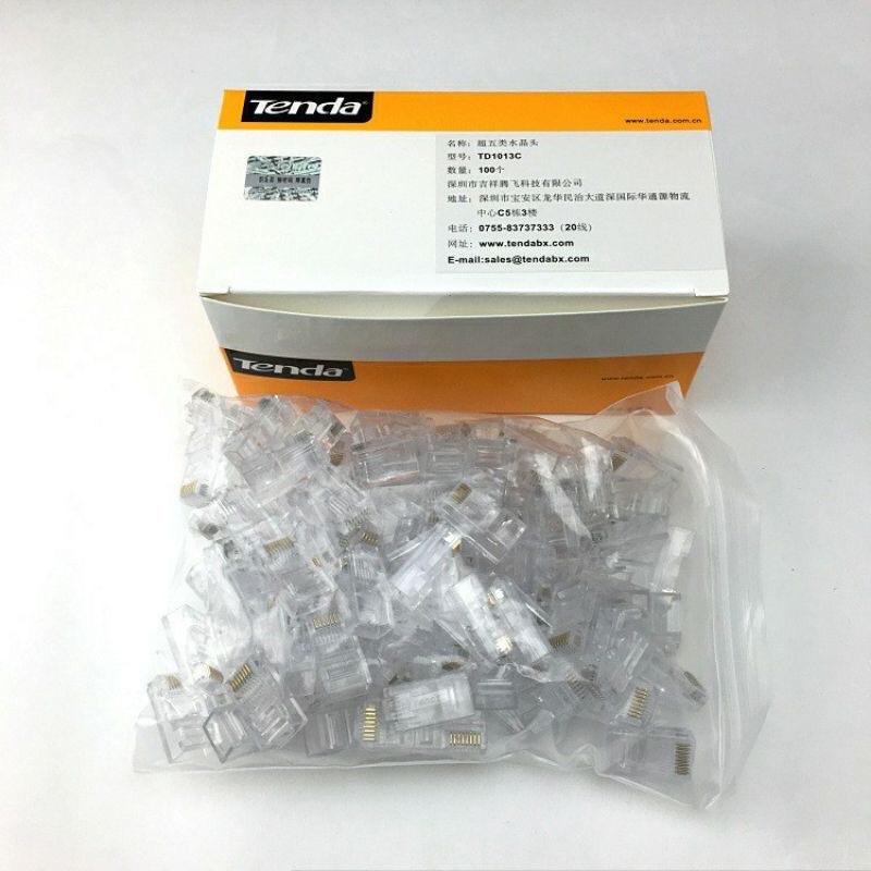 Hạt mạng RJ45 cat5 Tenda hàng chính hãng hộp 100 đầu mạng