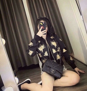 [Tặng Mã 70K – Hàng Chính Hãng] Áo bomber lụa thêu 2 lớp (CÓ ẢNH THẬT)