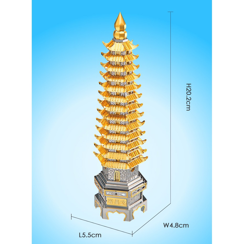 Mô hình lắp ghép kim loại 3d Tháp văn xương
