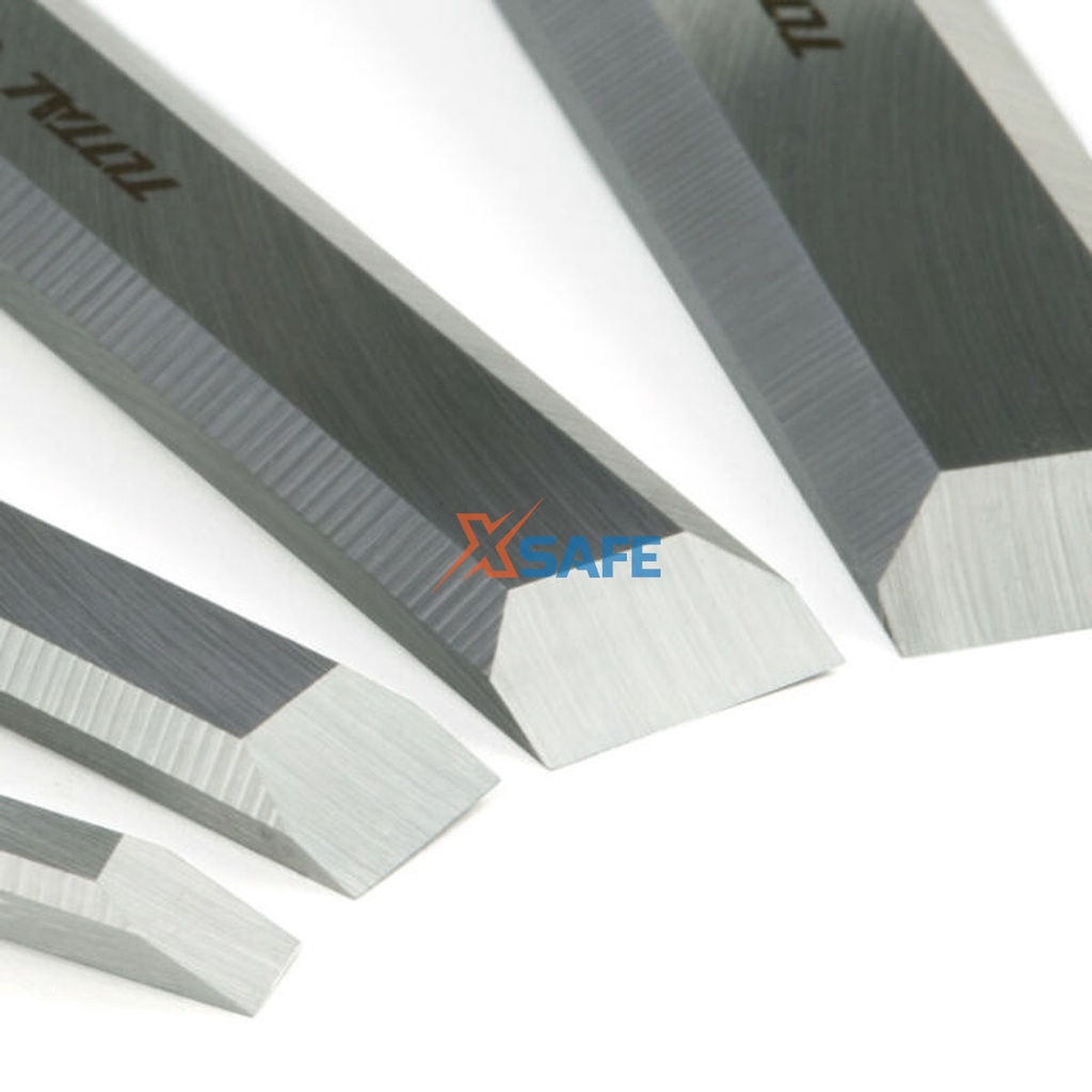 Bộ 4 đục gỗ cầm tay TOTAL THT41K0401 đủ kích cỡ, thép Cr-V siêu cứng chống rỉ sét điêu khắc tiện gỗ đa năng chuyên dụng