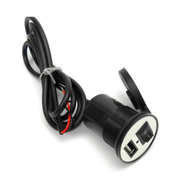 Bộ sạc điện thoại trên xe máy chống nước có công tắc tiêu chuẩn cd 3104