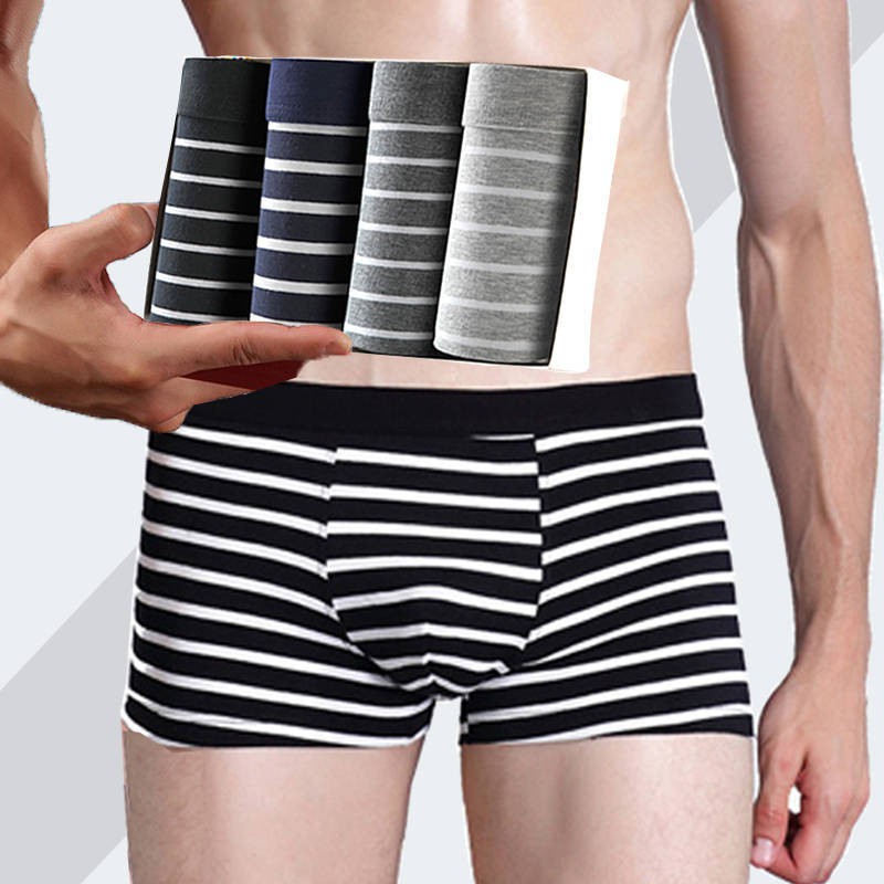 Bộ 3 Quần Lót Boxer Cotton Sọc Ngang Gợi Cảm Cho Nam 95