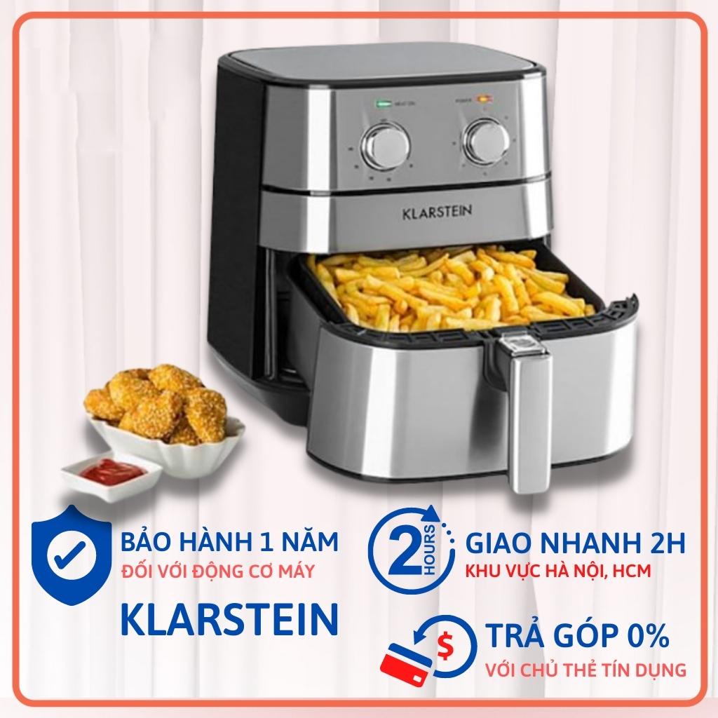 Nồi chiên không dầu Klarstein điều khiển cơ, vỏ inox bền bỉ - BẢO HÀNH 1 NĂM