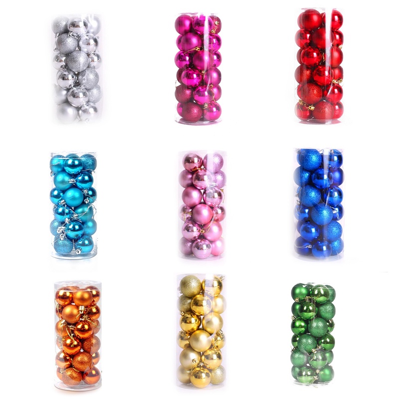 Set 24 Trái Châu Trang Trí Cây Thông Noel Tiện Dụng