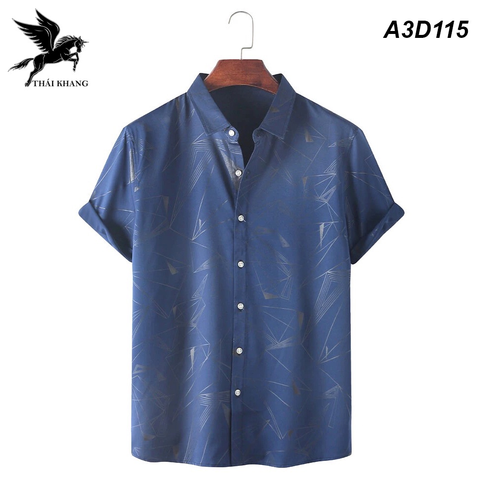 Áo sơ mi đi biển họa tiết Thái Khang vải lụa mềm freesize dưới 80kg A3D11