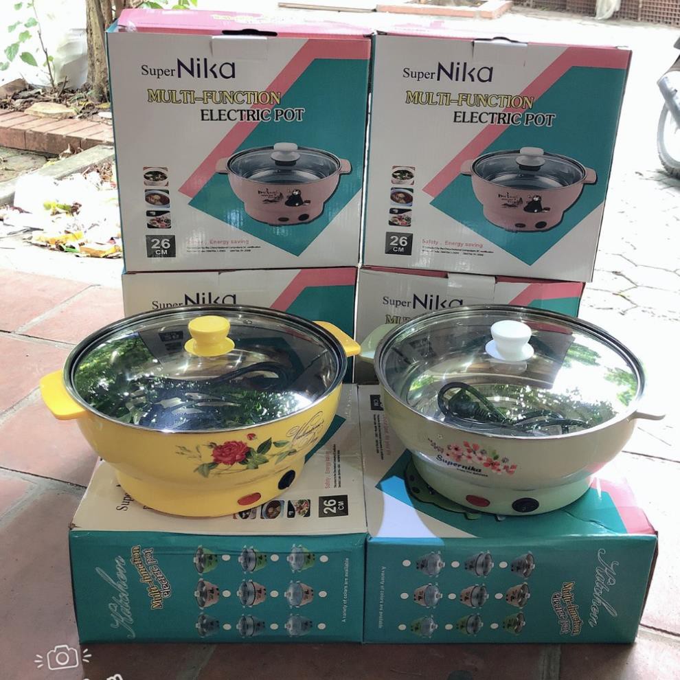 Nồi Nẩu Lẩu Điện COOKING POT SIZE 26CM, Nồi Lẩu Đa Năng - Chiên, Xào, Nấu Ăn, Nấu Lẩu Mini