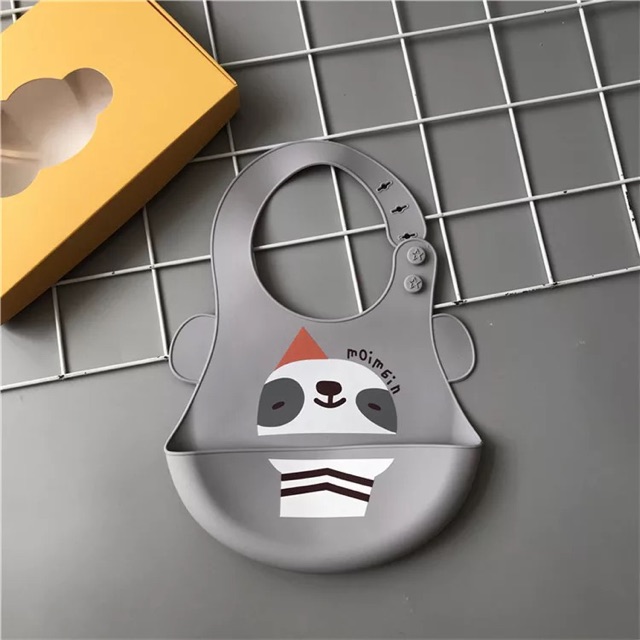 Yếm máng ăn dặm silicone cho bé