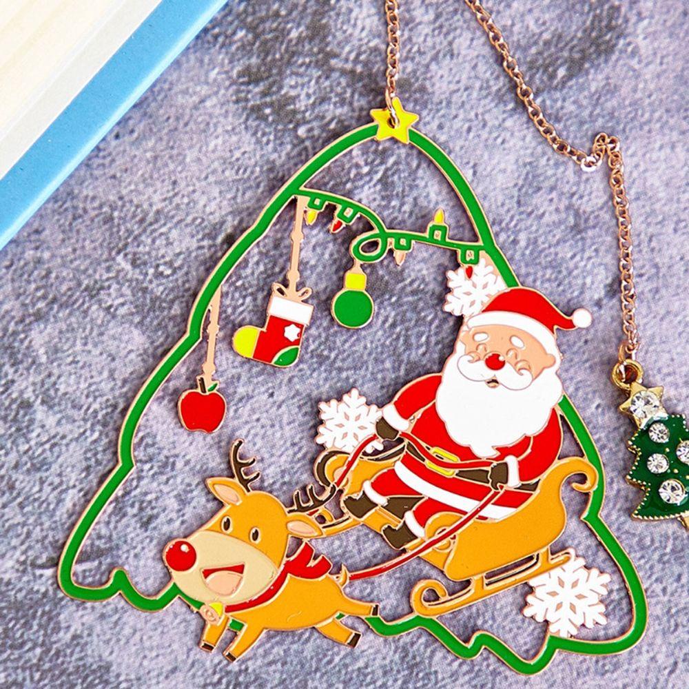 Bookmark Hình Ông Già Noel Và Bông Tuyết Bằng Kim Loại
