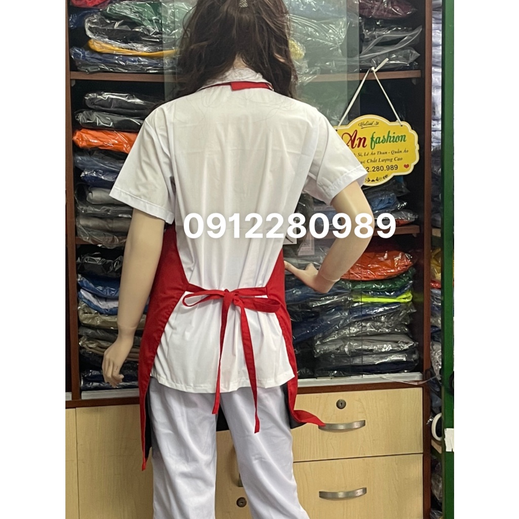 Tạp Dề Kaki 2 Lớp Chống Thấm Nước Tuyệt Đối 100% _ Hình chụp thật