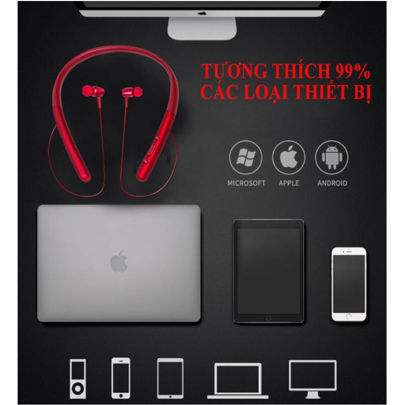 🔥Vừa xúc xích🔥 Tai Nghe Bluetooth Quàng Cổ H700 Pin Cực Trâu, Chống Nước, Hỗ Trợ Thẻ Nhớ, Chống Ồn - Tai Nghe Bluetoot