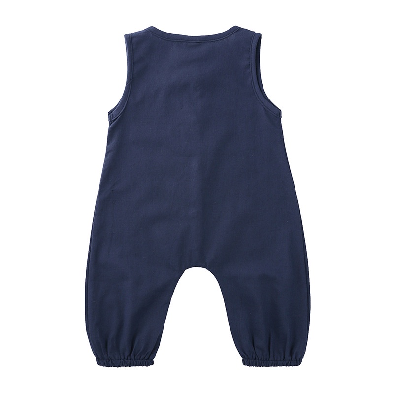 Áo liền quần Cotton SáT NáCh MàU Trơn Cho Bé Trai / GáI (6-24 TháNg)