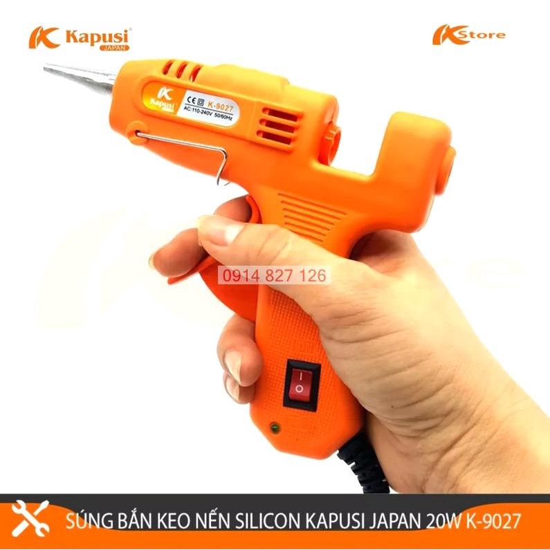 Dụng cụ bắn keo nến silicon cầm tay 20W - 60W KAPUSI Japan, Có bán kèm keo nến Model: K-9027 và K-9023