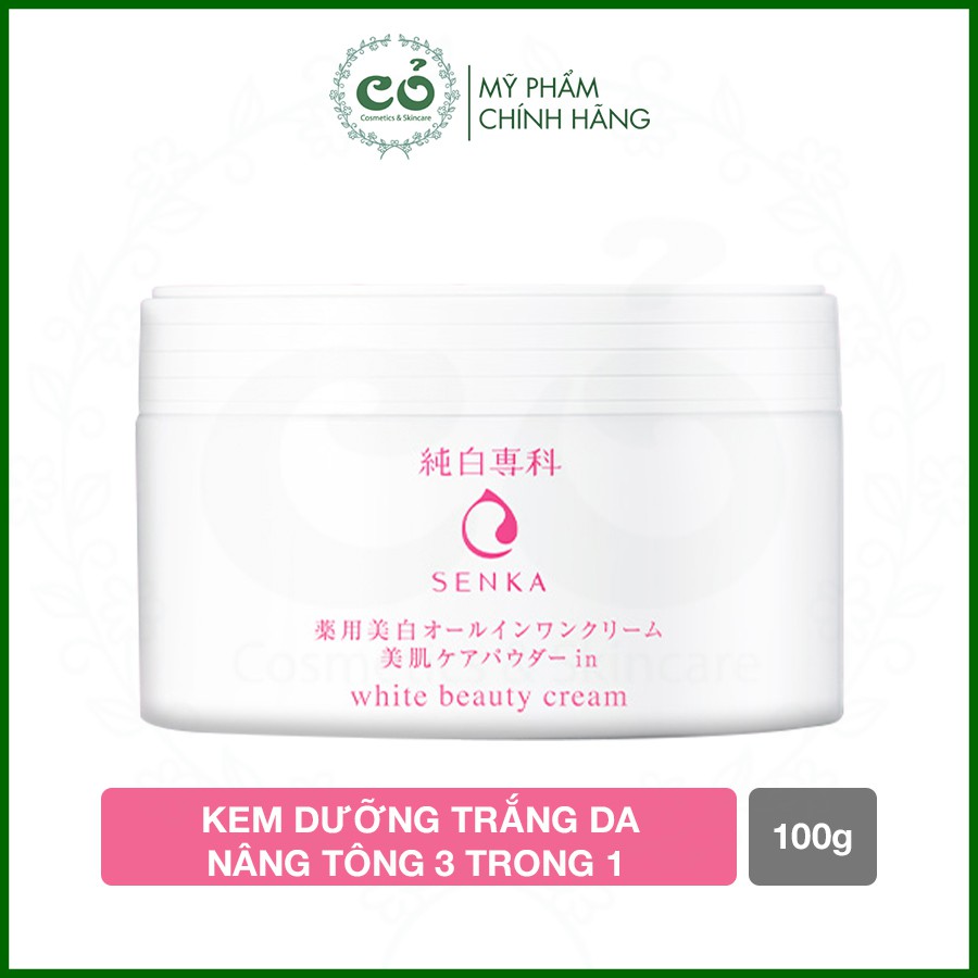 Kem dưỡng trắng da nâng tông 3 trong 1 Senka White Beauty Cream 100gr