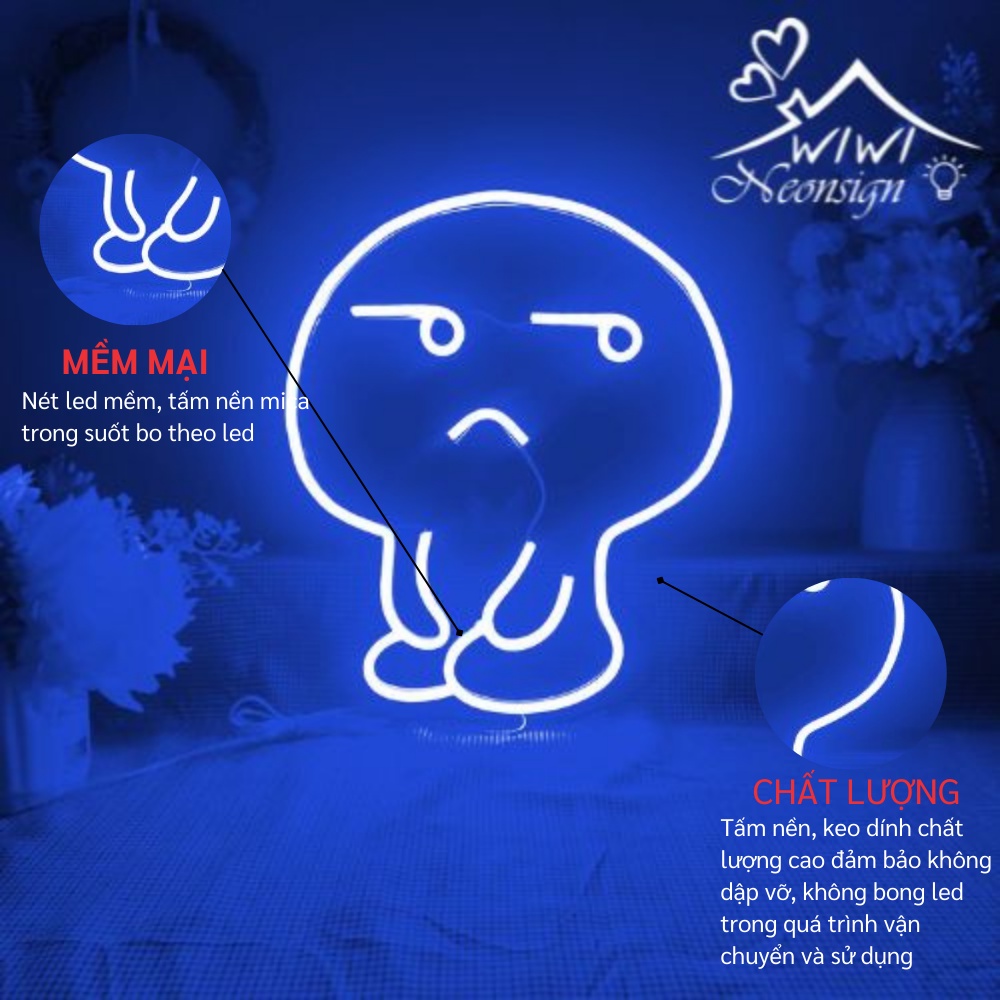 Đèn led neon hình icon dễ thương | 30x26 cm | Đèn led neon theo yêu cầu trang trí decor quà tặng cực chất