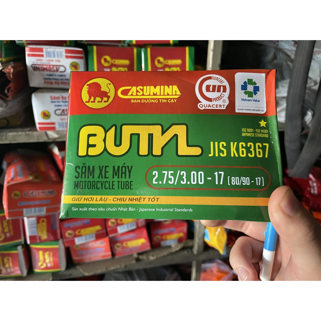 Ruột Săm Xe Máy Casumina Cao Su Butyl - Chỉ Đỏ | Kín Khí Cao, Chịu Nhiệt Độ, Tiết Kiệm Nhiên Liêu | Ba Phi Shop