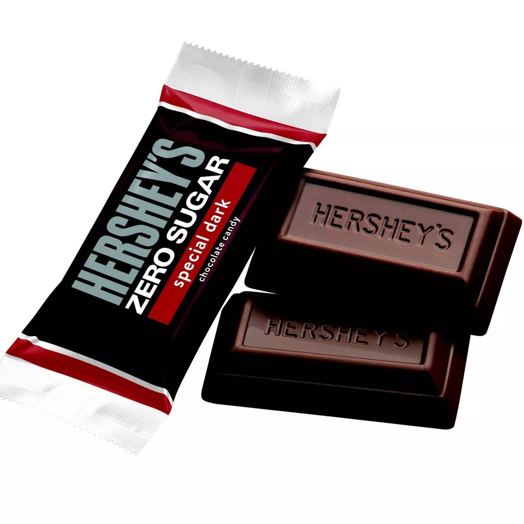 Socola Mỹ Không Đường HERSHEY REESE'S Zero Sugar, Aspartame free Chocolate Almond Candy Special Dark Sô Cô La Đắng 144g