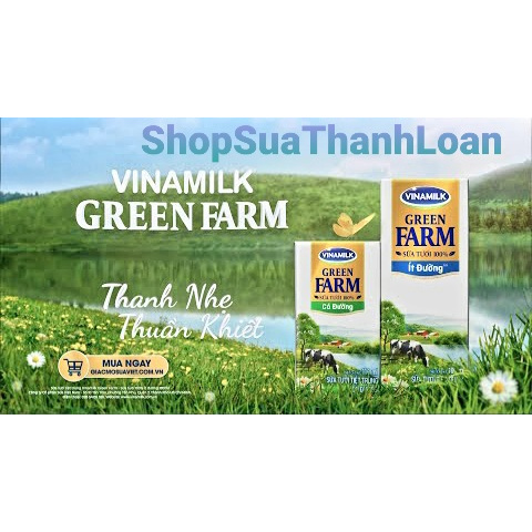 [HSD T10-2021] SỮA TƯƠI TIỆT TRÙNG VINAMILK GREEN FARM ÍT ĐƯỜNG - LỐC 4 HỘP 110ML