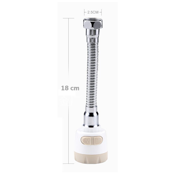 Đầu Vòi Xịt Nước Tăng Áp 3 Chế Độ Dài 18cm, Dây Nối Vòi Nước