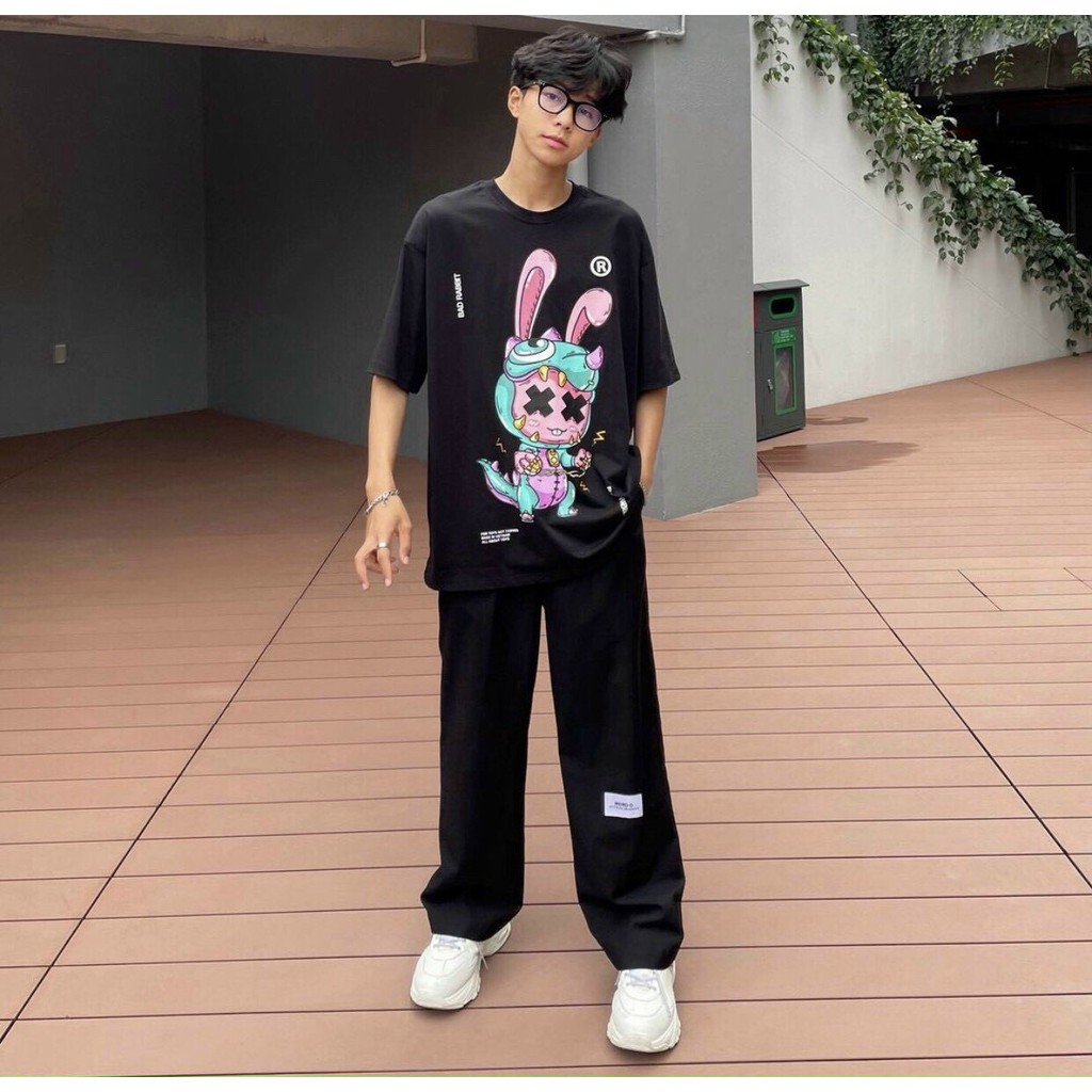 Áo Thun Nam Nữ KHỦNG LONG ĐẦU THỎ From Rộng Unisex Chất Mát ZUKABEO