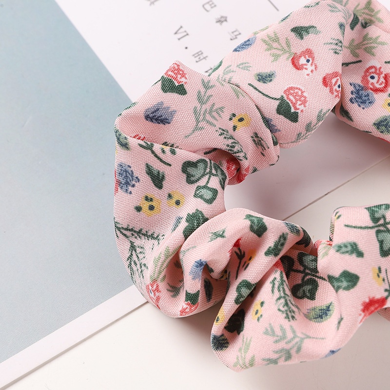 Dây Buộc Tóc Co Giãn Cao In Họa Tiết Hoa Nhỏ Dễ Thương Xinh Xắn Cho Nữ