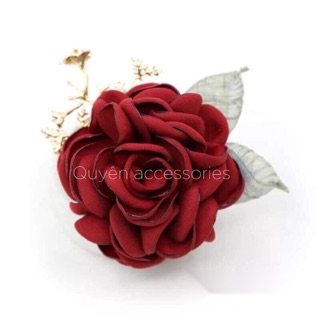 [Ảnh thật] Phụ kiện thời trang/ Hoa cài áo handmade/ Hoa cài áo công sở/ CÀI ÁO HOA HỒNG