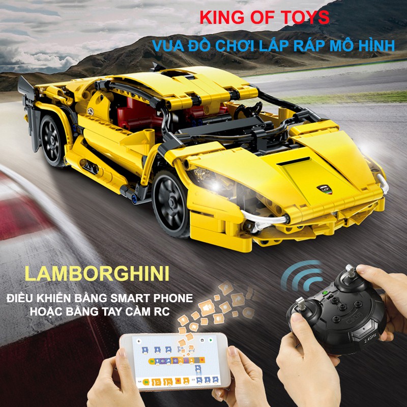 Đồ Chơi Lắp Ráp Kiểu LEGO Siêu Xe Điều Khiển Từ Xa LAMBORGHINI CaDA Model C51055 Với 456 Mảnh Ghép - 2 Chế Độ Điều Khiển