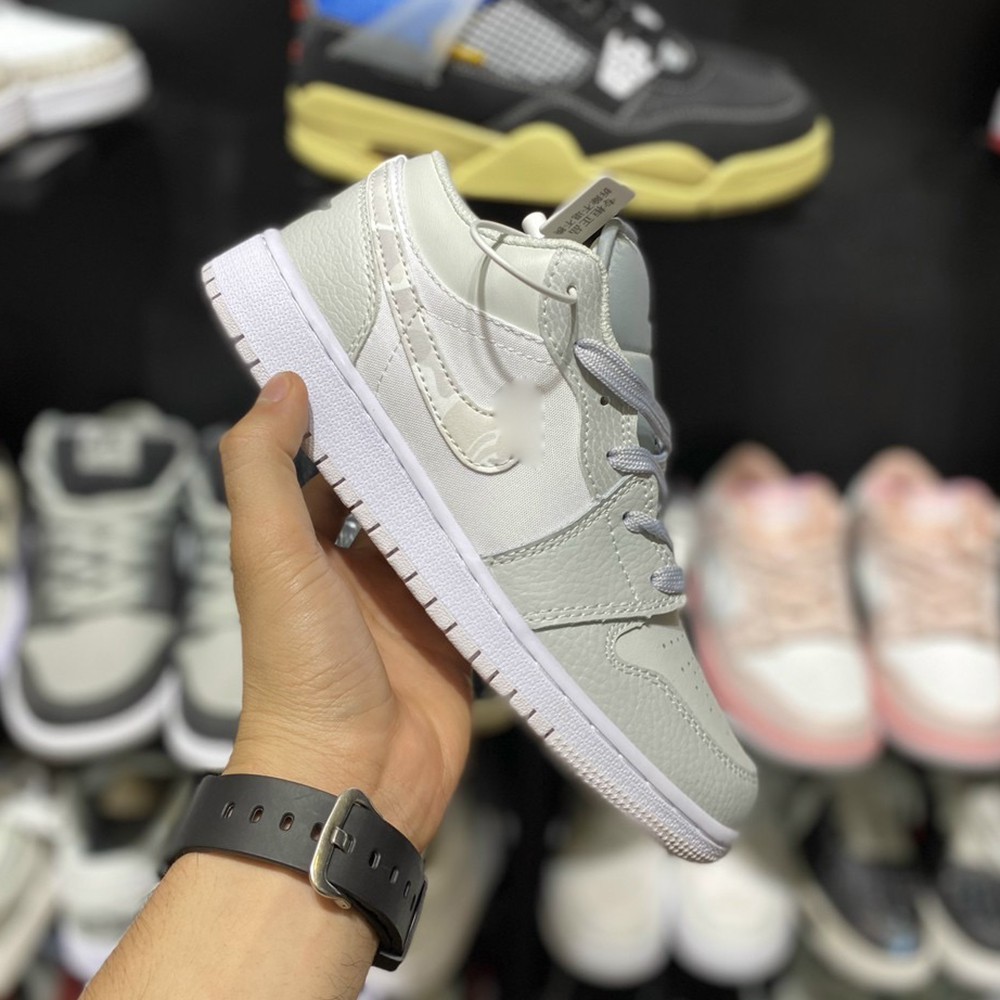 Giày Jordan 1 Low Grey Camo 1:1 Nam Nữ - Giày Sneaker JD1 Cổ Thấp Xám Camo [FREE SHIP + HỘP GIÀY + HỘP BẢO VỆ]