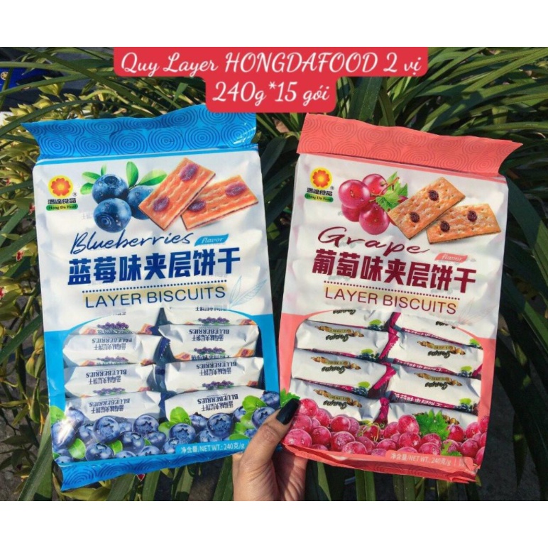 Gói bánh quy Layer kẹp mứt hoa quả 240gr