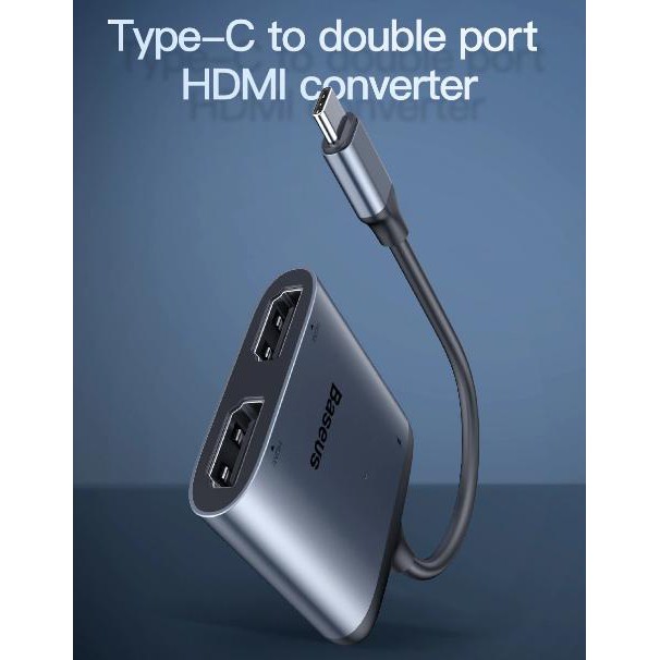 Hub Chuyển Đổi Type-C To 2HDMI + 1PD Cho Macbook Air Pro Samsung Huawei - Thương Hiệu Baseus
