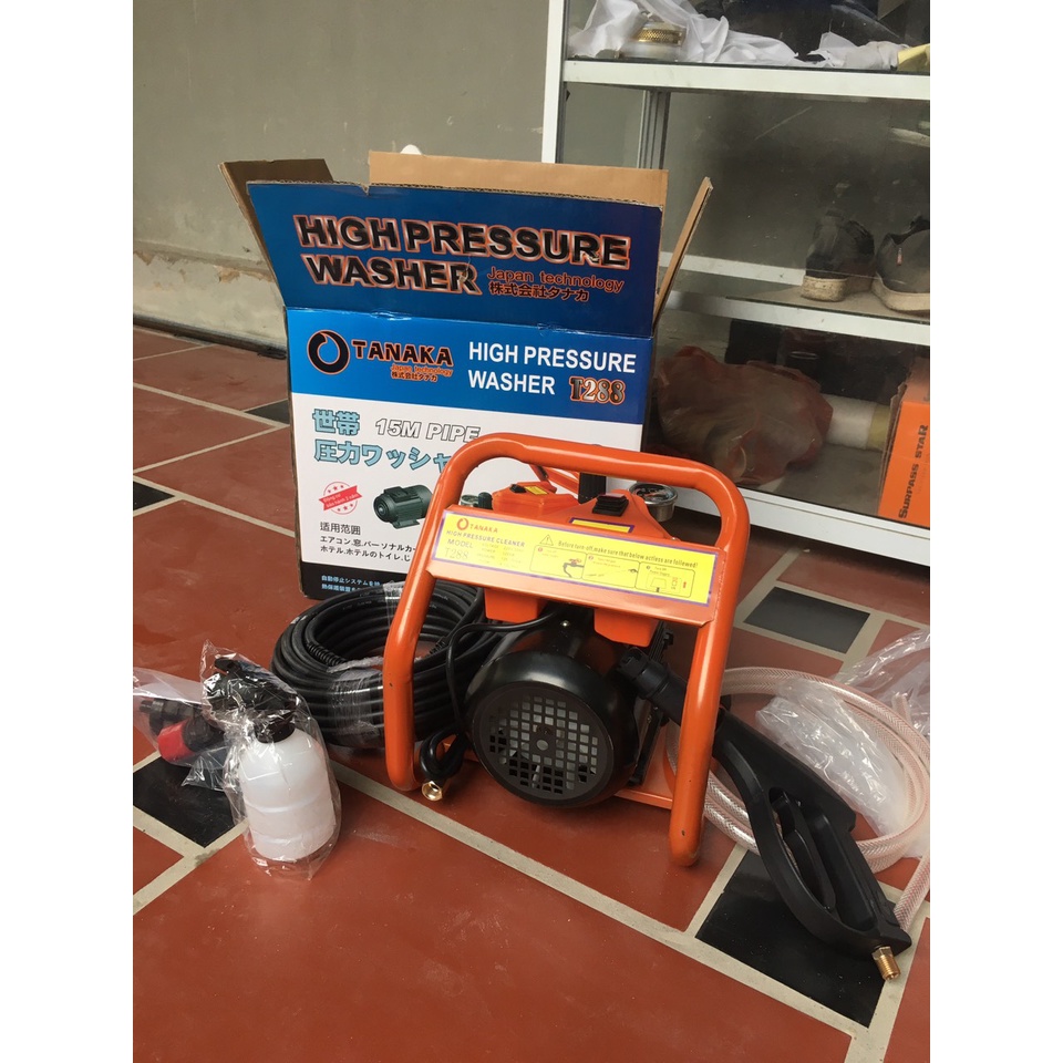 Máy rửa xe Tanaka có chỉnh áp - công suất 3200w động cơ lõi đồng 100%