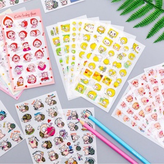 Bộ sticker 6 tấm hoạt hình vui nhộn