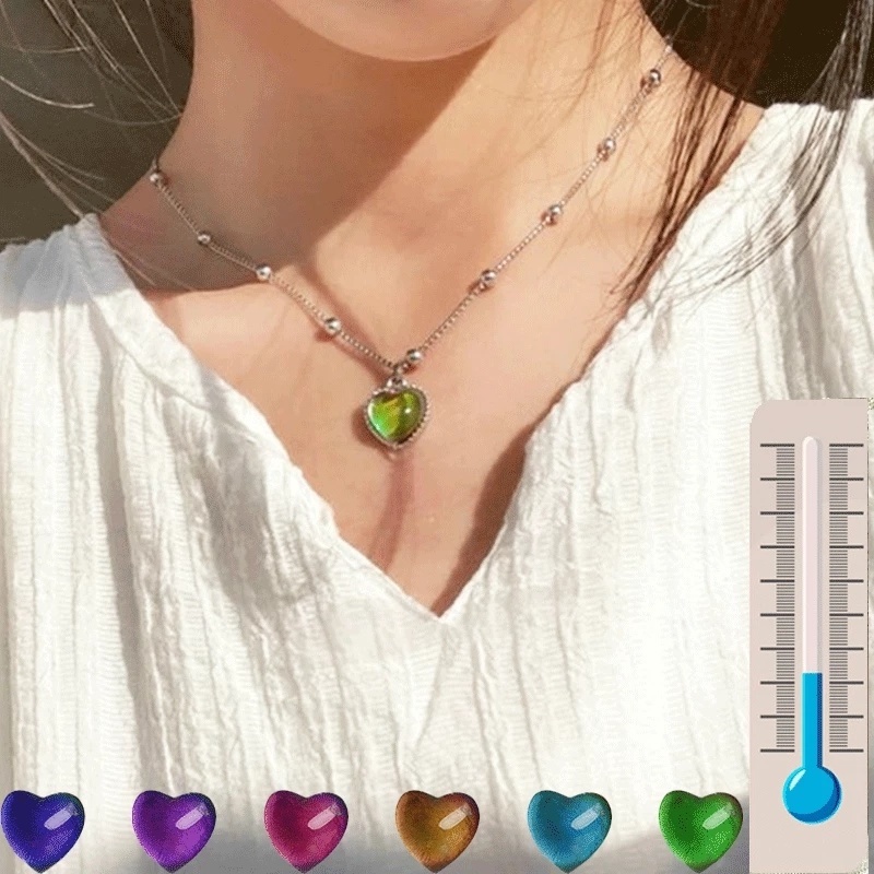 Vòng Cổ Choker Bằng Hợp Kim Thay Đổi Màu Sắc Theo Nhiệt Độ Cơ Thể Độc Đáo