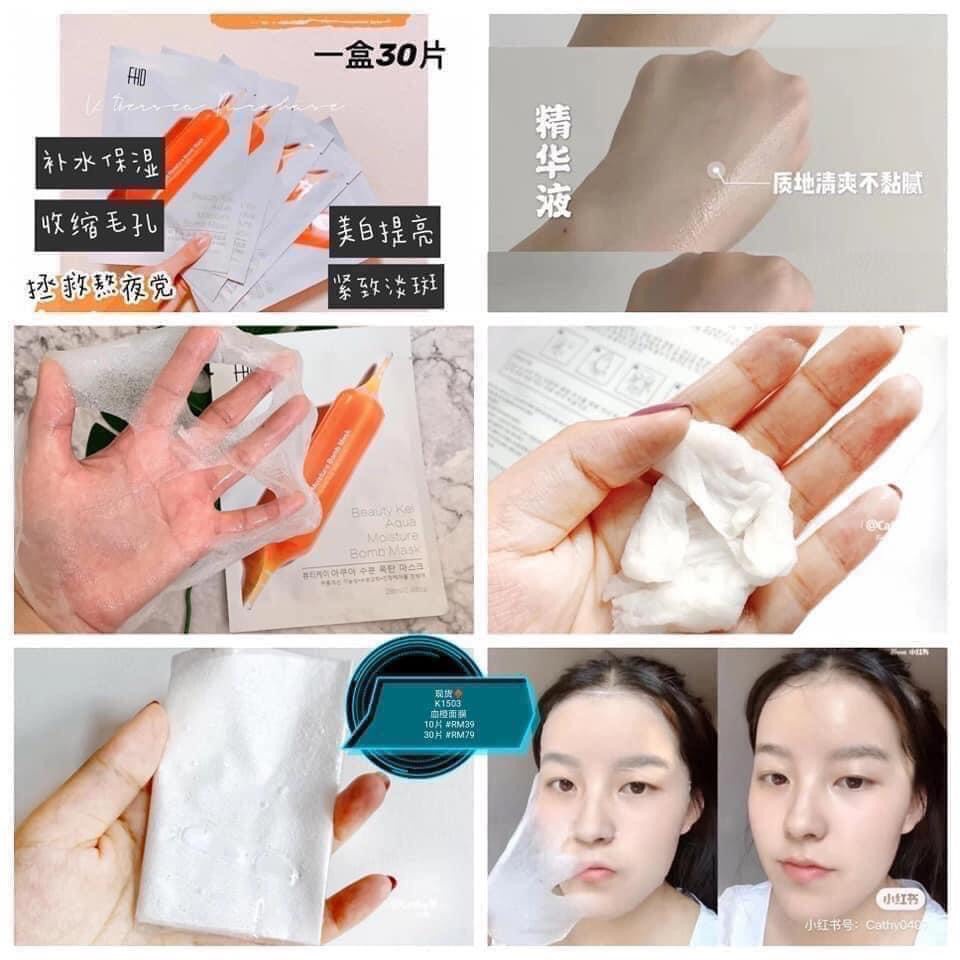 Mặt nạ giấy Beauty Kei Fermentation Sparkle Bomb Mask (màu Đỏ) - Dưỡng Ẩm, Trắng Da Hàn Quốc