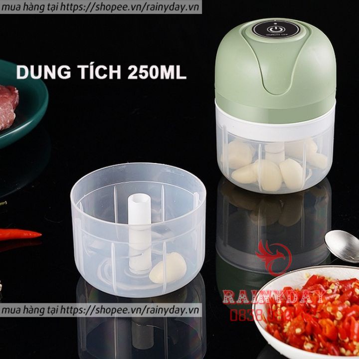 Máy xay tỏi ớt mini cầm tay, máy xay mini xay hành tỏi ớt sạc bằng điện đa năng cho bé ăn dặm