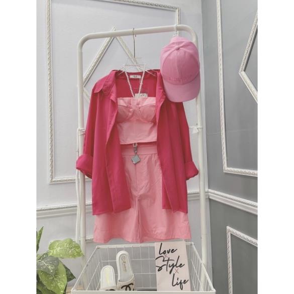 [ 𝐅𝐑𝐄𝐄 𝐒𝐇𝐈𝐏 ] SET 4 MÓN HỒNG BABY KÈM MŨ